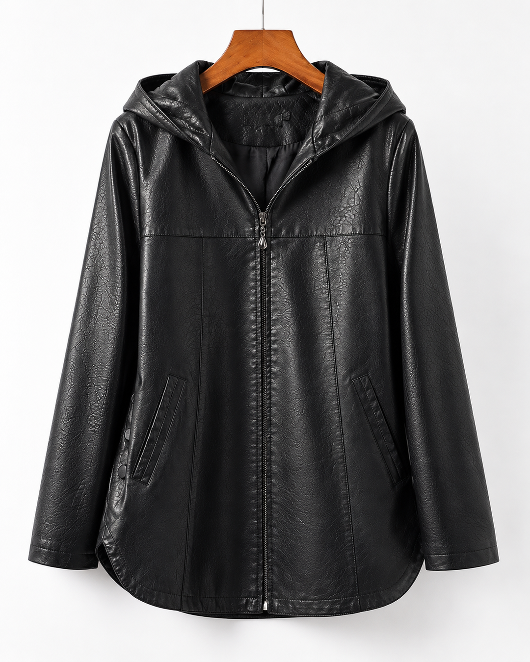 Avana Genuine Leather Hooded Jacket