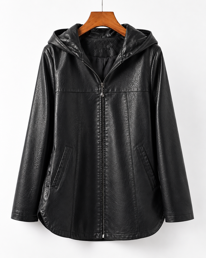 Avana Genuine Leather Hooded Jacket