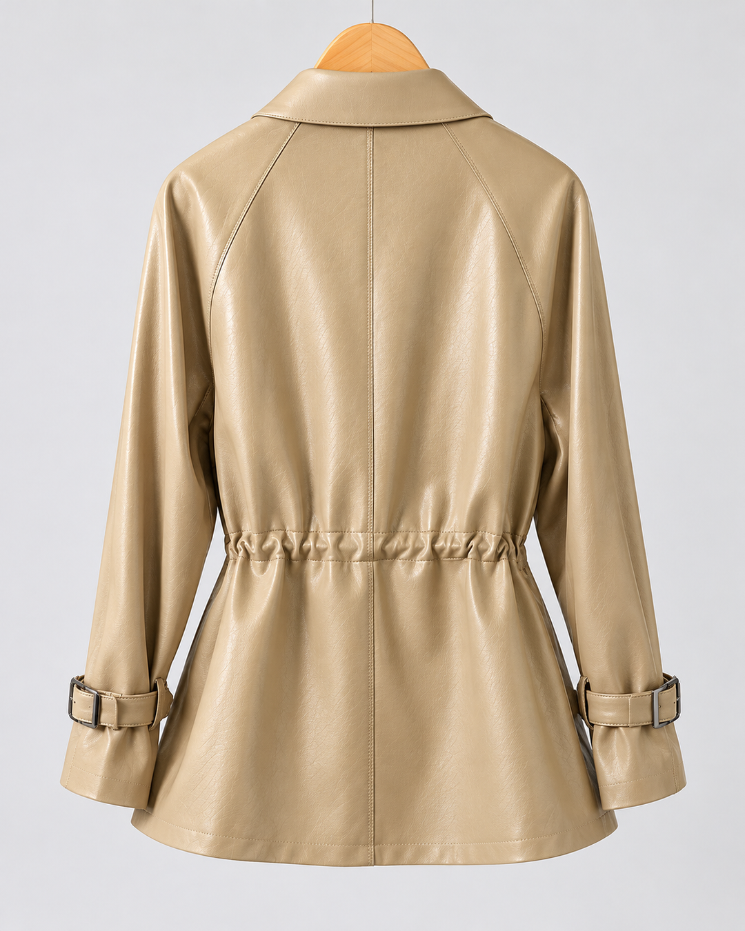 Valeria Genuine Leather Drawstring Jacket