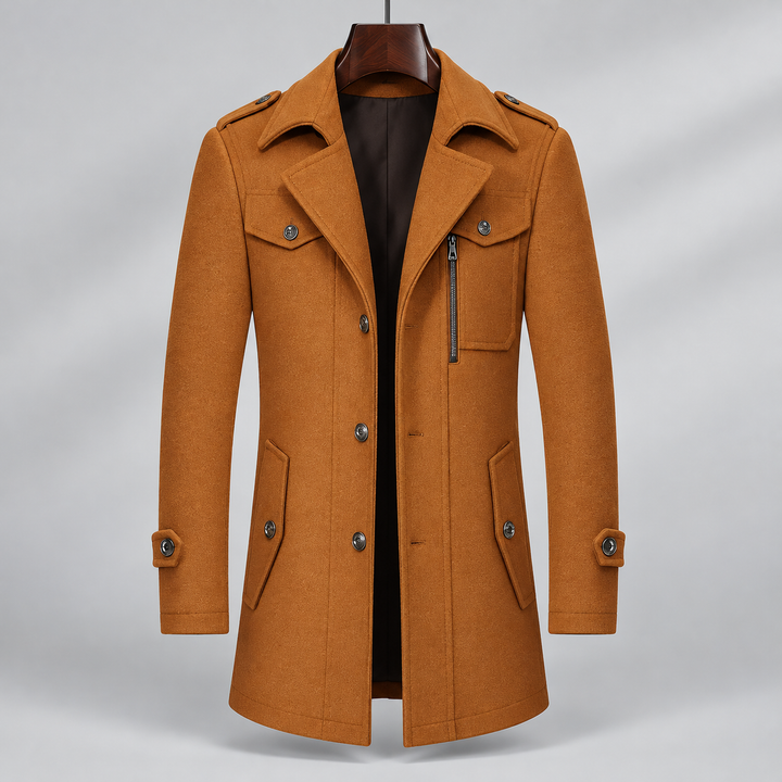 Aurelio Wool Button-Up Overcoat