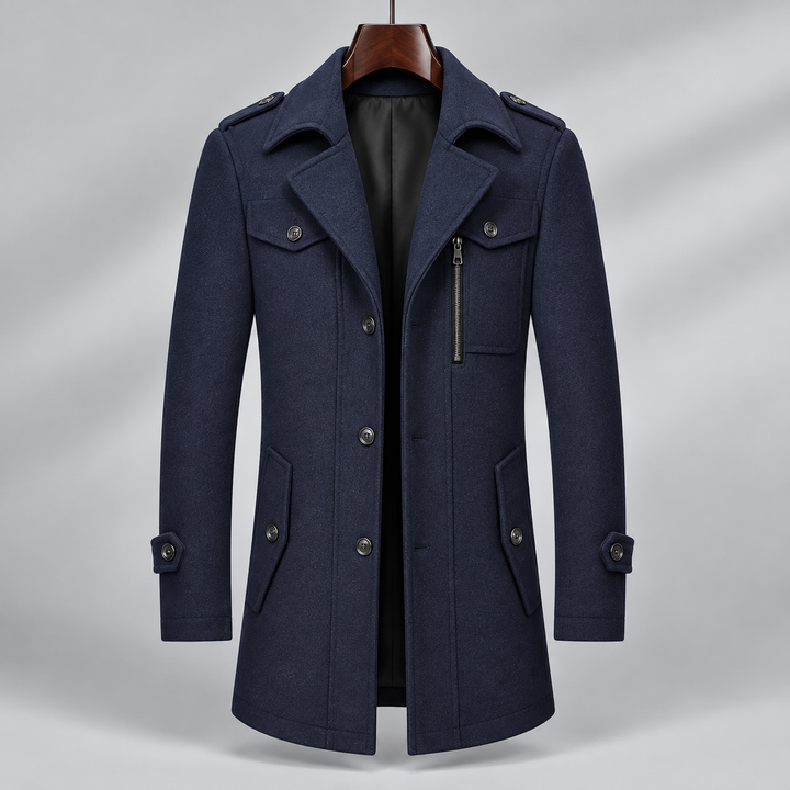Aurelio Wool Button-Up Overcoat