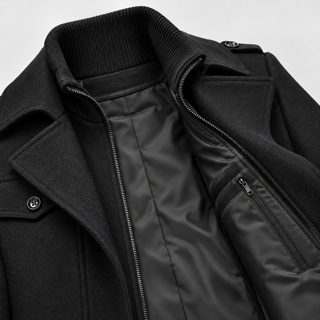 Aurelio Wool Button-Up Overcoat