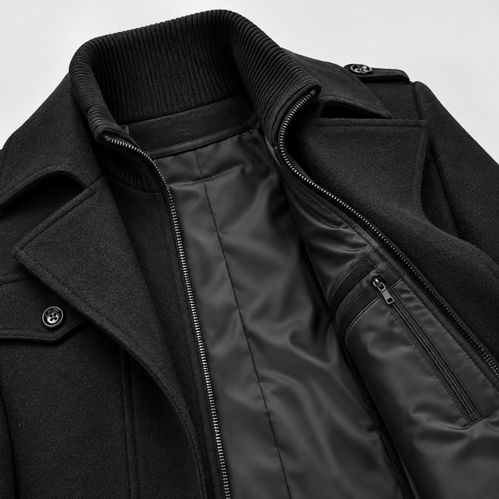 Aurelio Wool Button-Up Overcoat