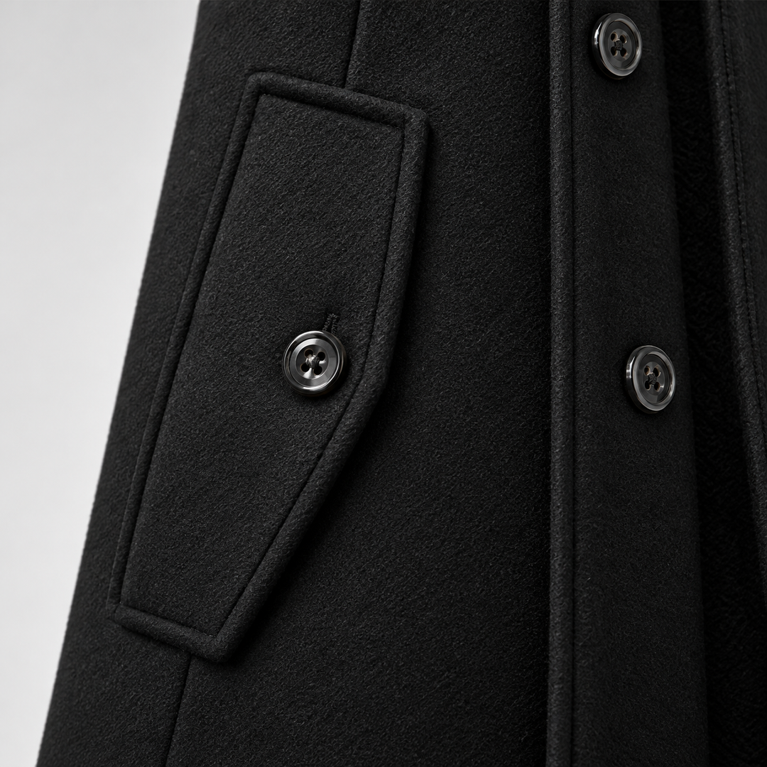 Aurelio Wool Button-Up Overcoat