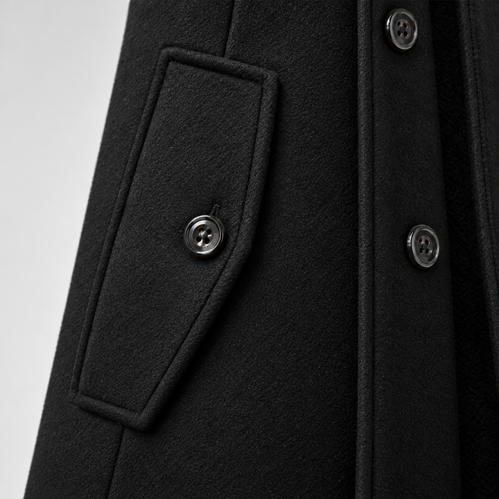 Aurelio Wool Button-Up Overcoat