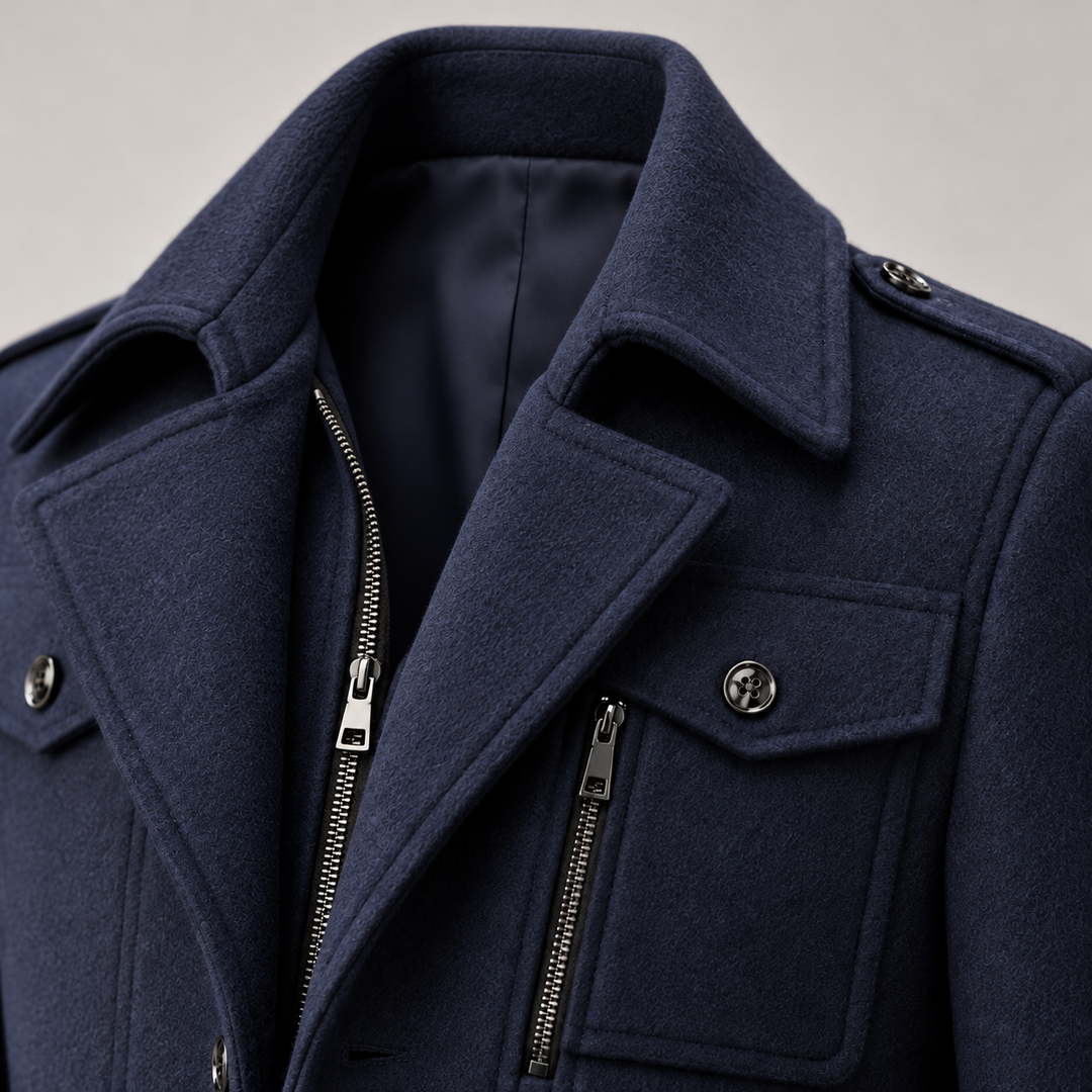 Aurelio Wool Button-Up Overcoat