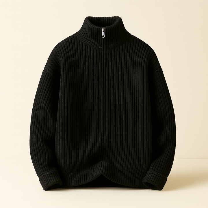Men's Wool Quarter-Zip Sweater | Savoni