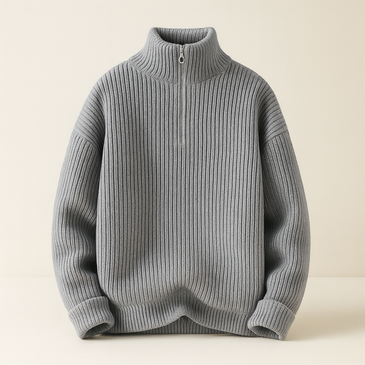 Men's Wool Quarter-Zip Sweater | Savoni