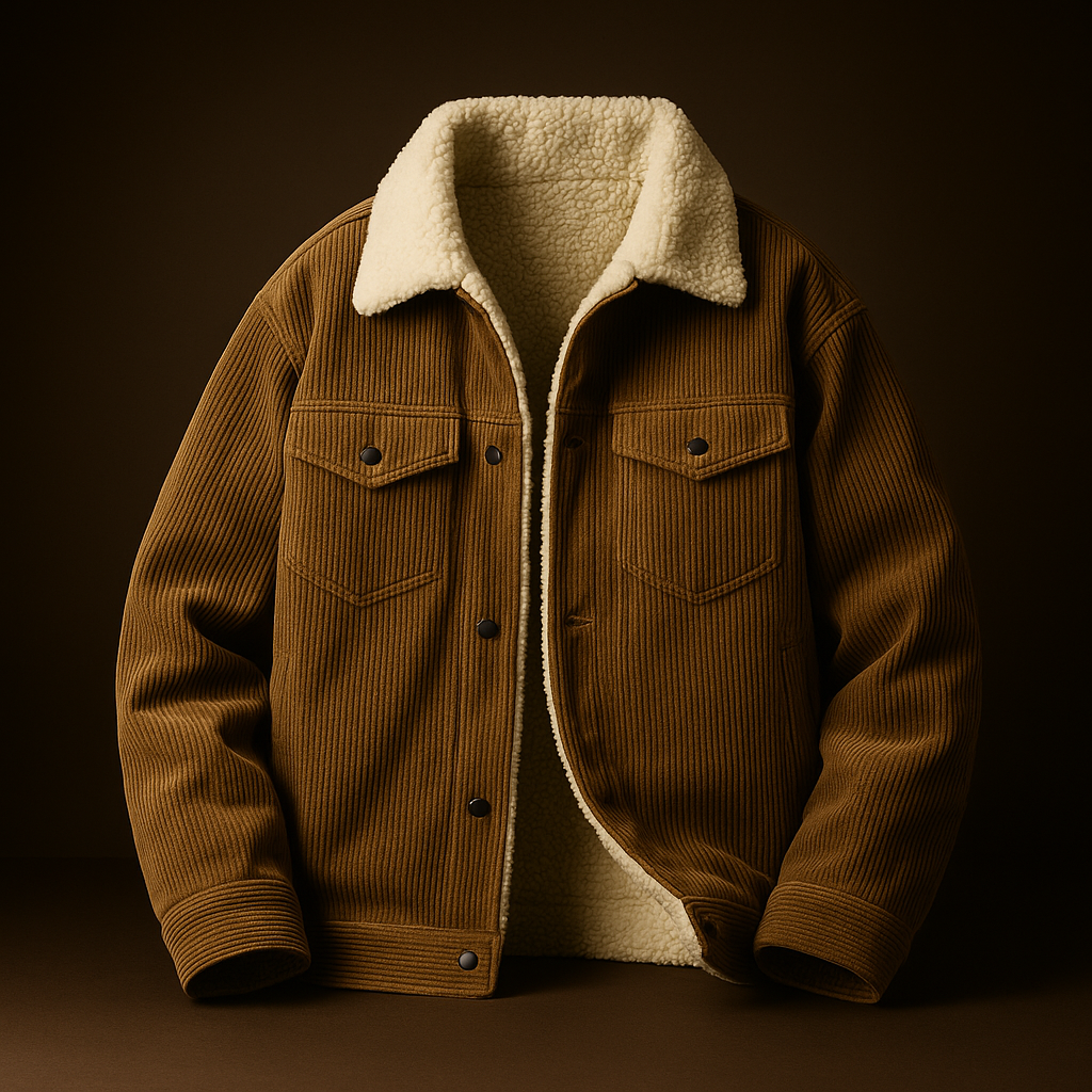 Arden Cotton Button-Up Sherpa Lined Jacket