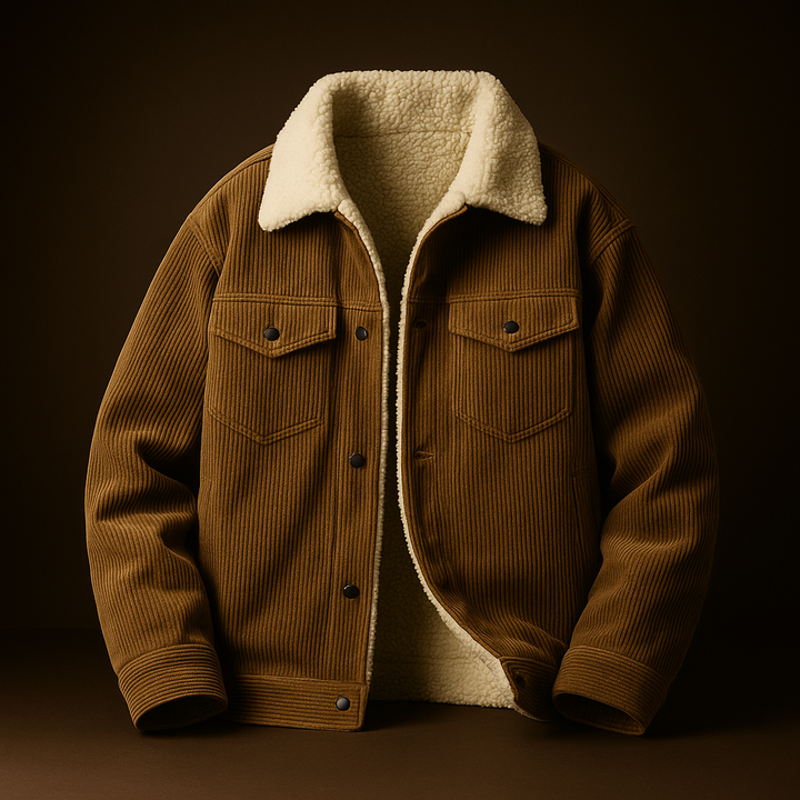 Arden Cotton Button-Up Sherpa Lined Jacket