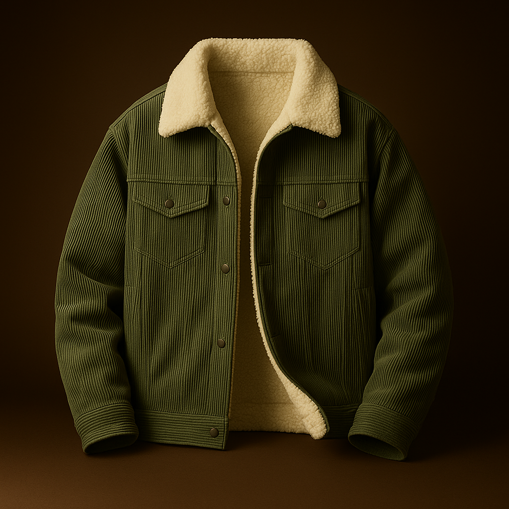Arden Cotton Button-Up Sherpa Lined Jacket