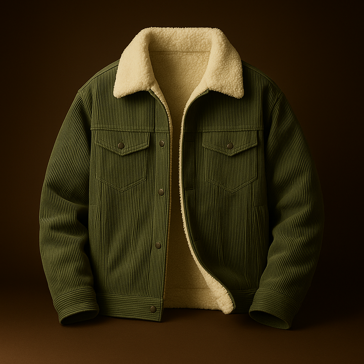 Arden Cotton Button-Up Sherpa Lined Jacket
