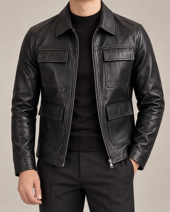 Sullivan Leather Zip-Up Jacket