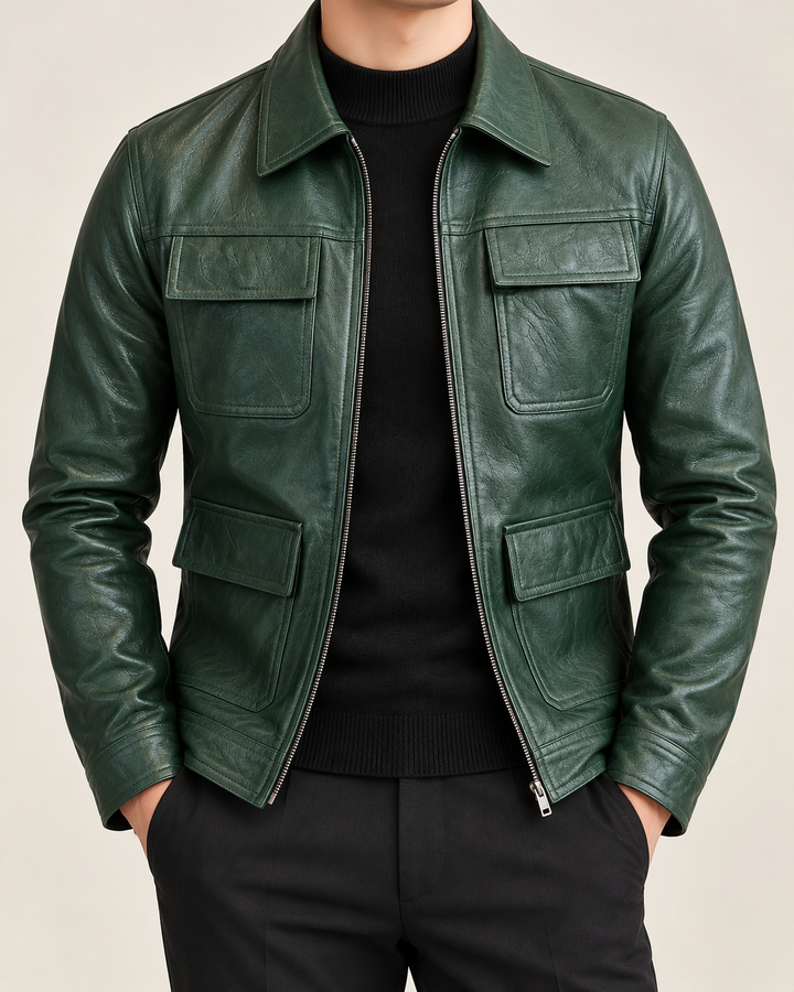 Sullivan Leather Zip-Up Jacket
