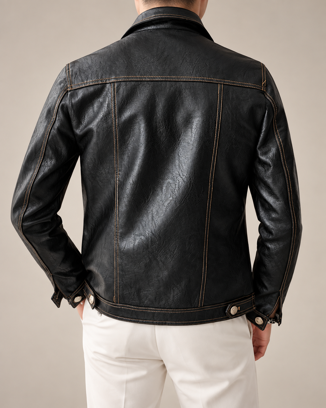Sullivan Leather Zip-Up Jacket