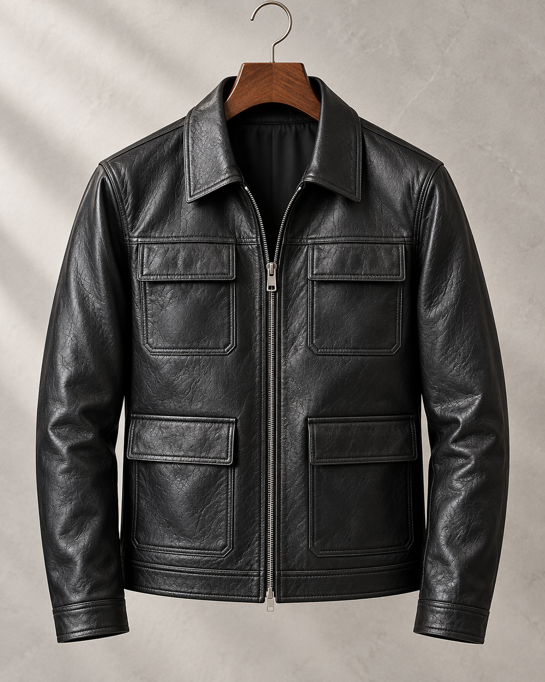 Sullivan Leather Zip-Up Jacket