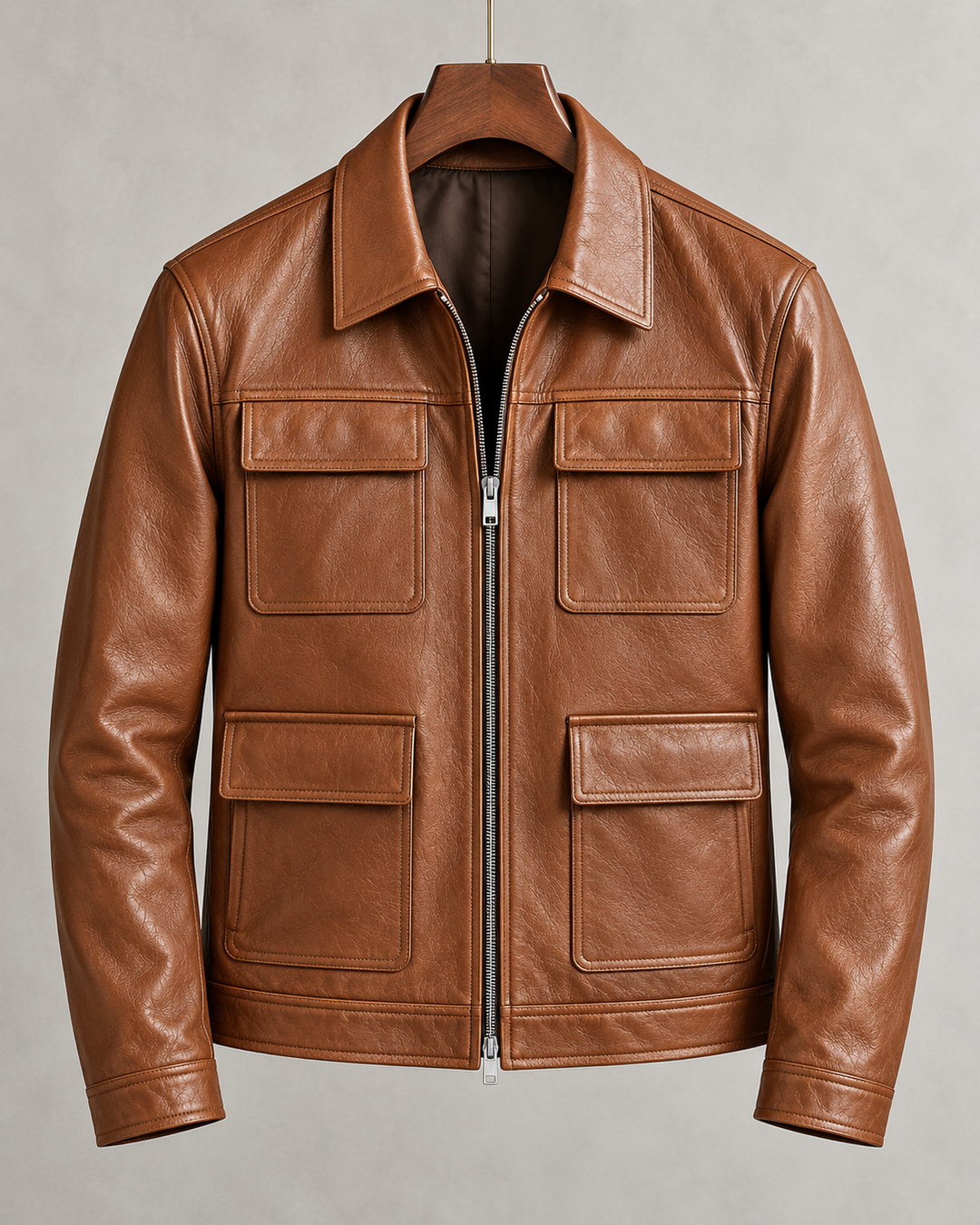 Sullivan Leather Zip-Up Jacket