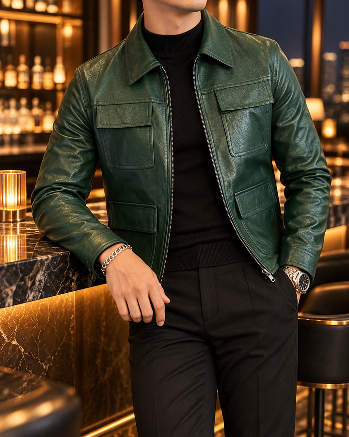 Sullivan Leather Zip-Up Jacket