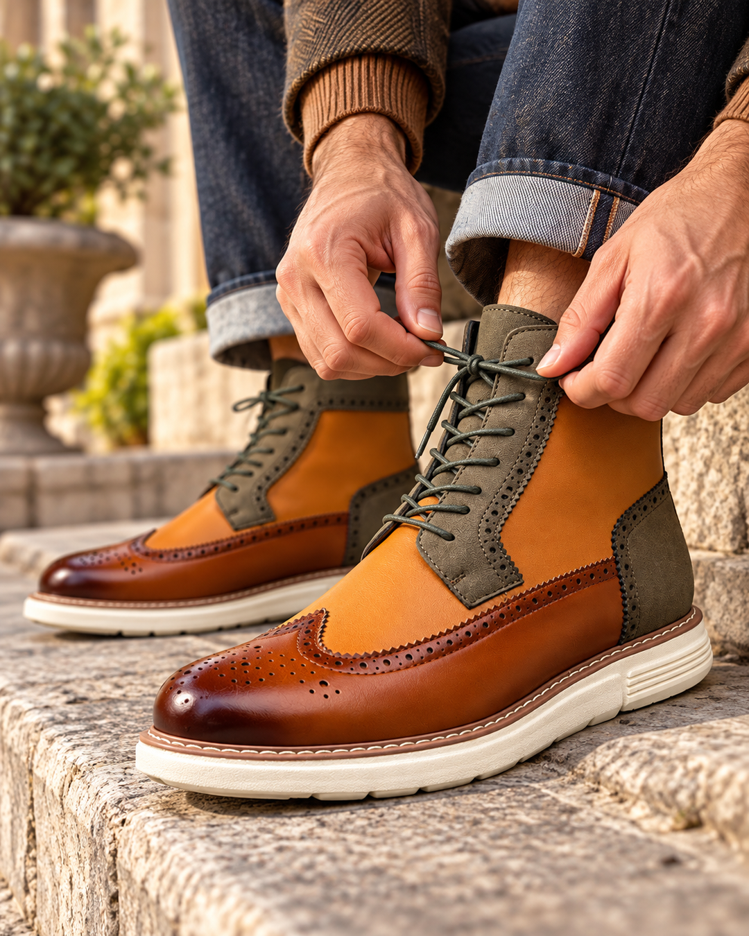 Rivington Leather Brogue Boots