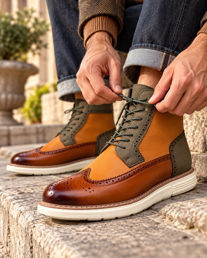Rivington Leather Brogue Boots