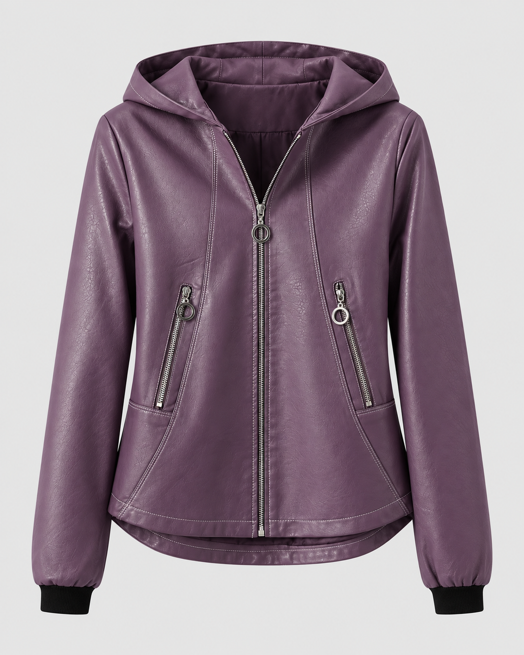 Milana Genuine Leather Hooded Jacket