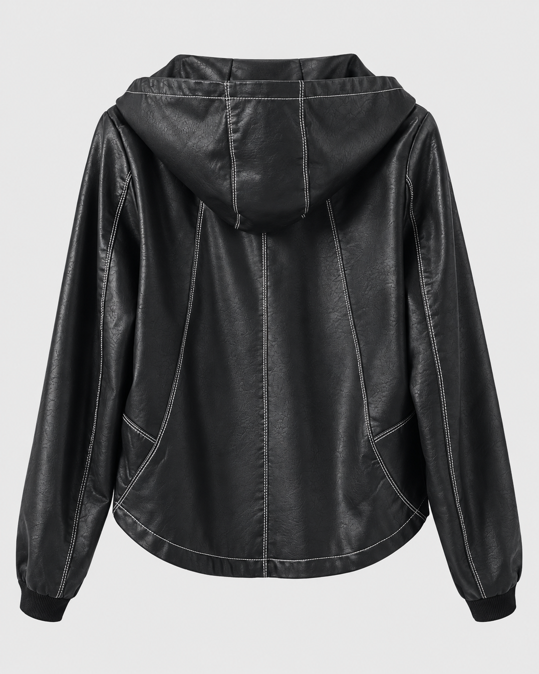 Milana Genuine Leather Hooded Jacket