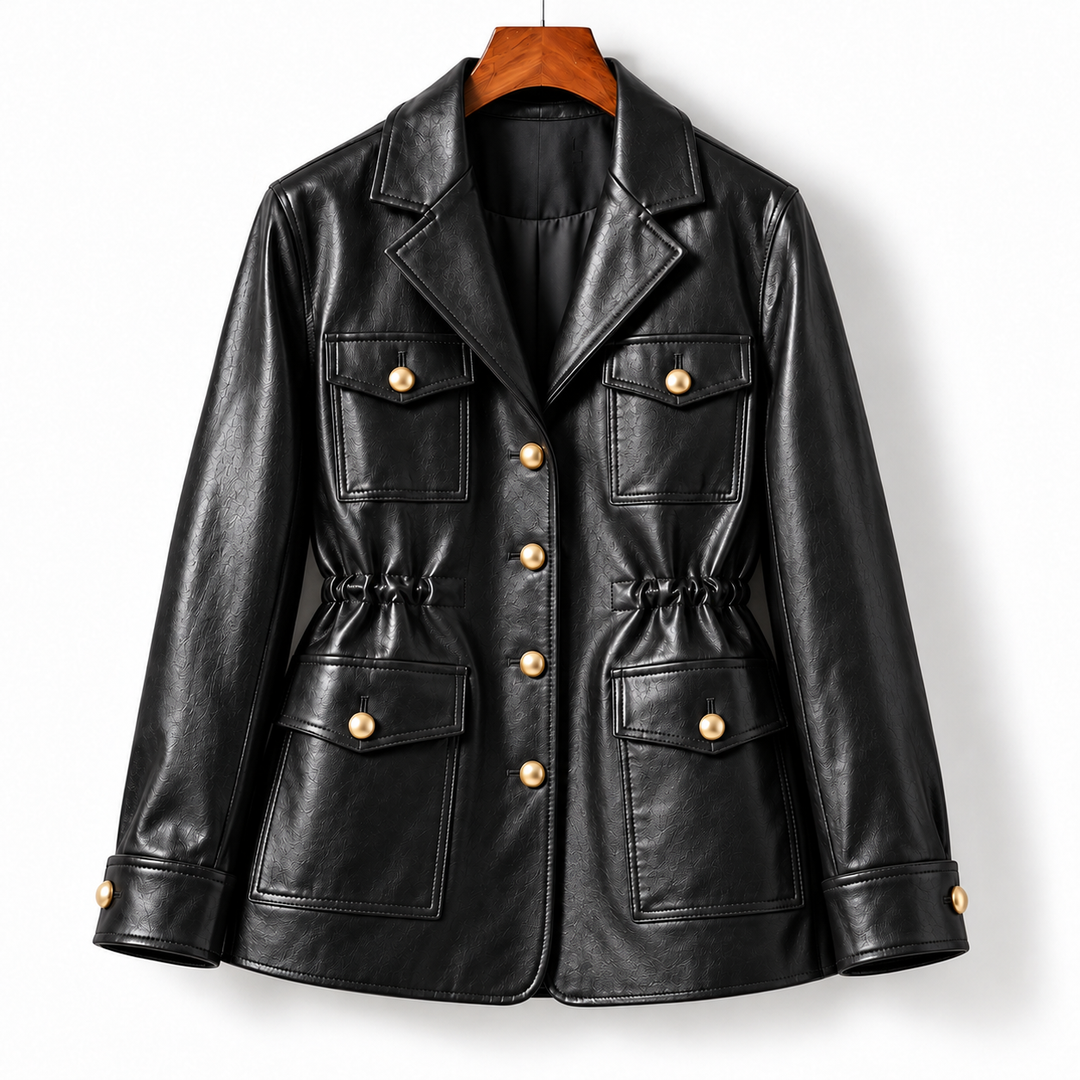 Lucia Sheepskin Leather Safari Jacket