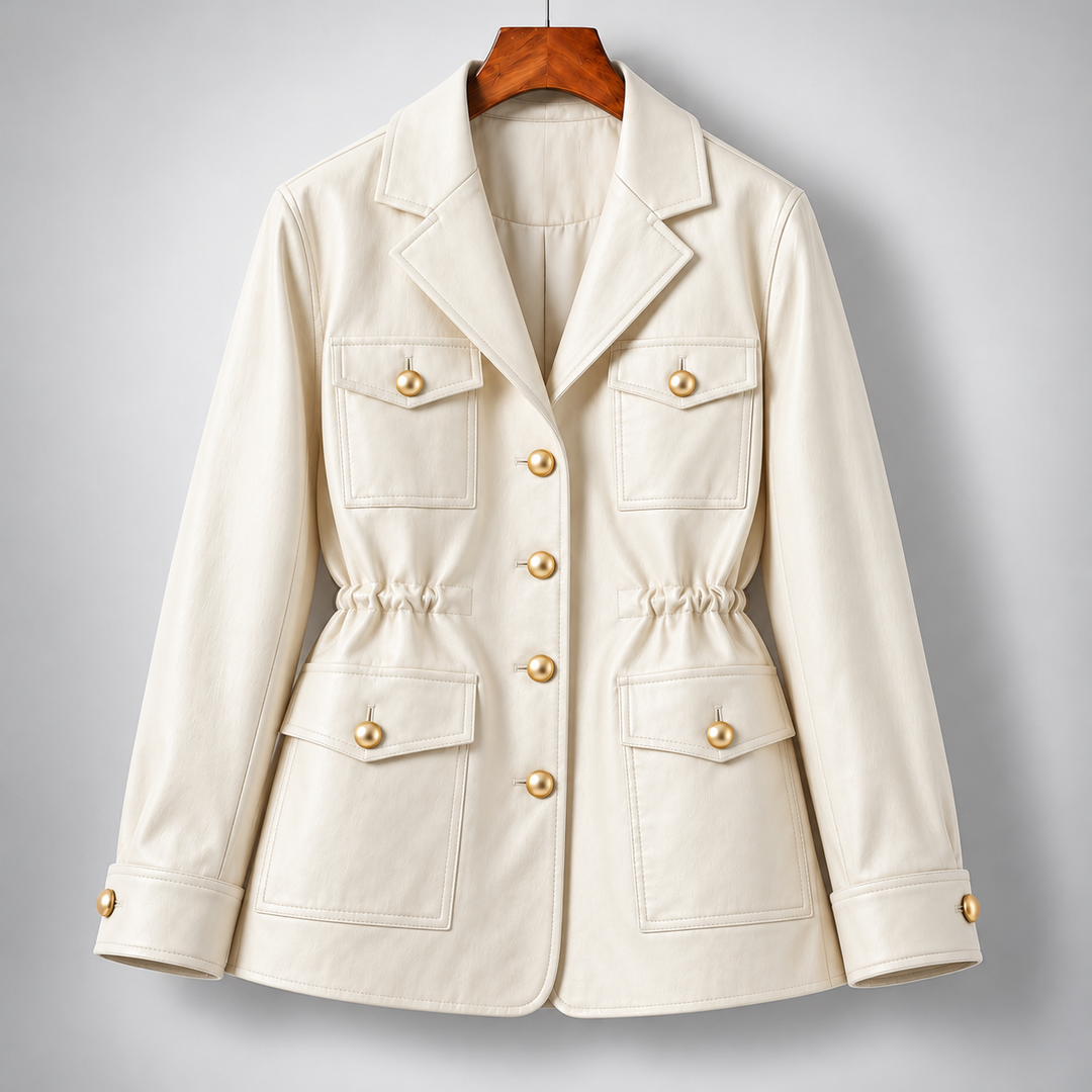 Lucia Sheepskin Leather Safari Jacket