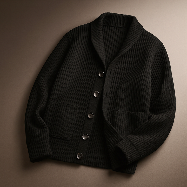 Men's Wool Button-Up Sweater with Pockets | Arden