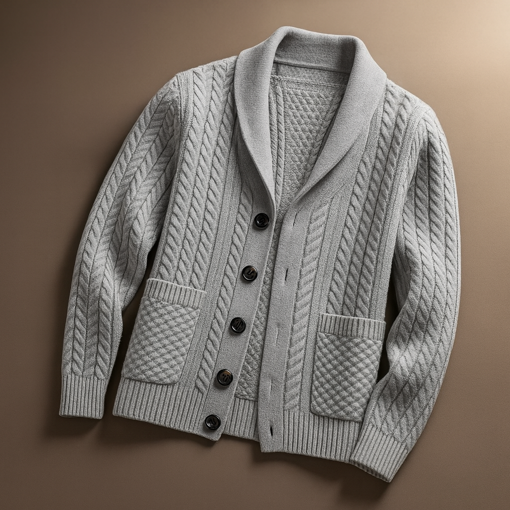 Men's Wool Button-Up Sweater with Pockets | Arden