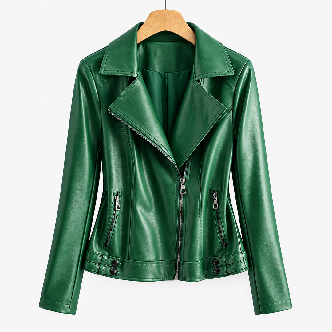 Aveline Leather Zip-Up Jacket