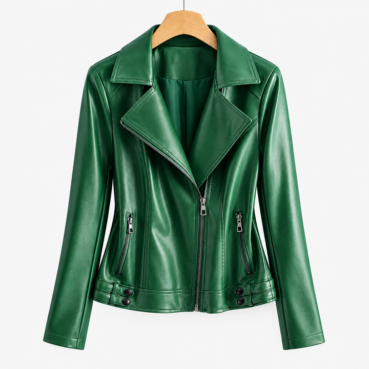 Aveline Leather Zip-Up Jacket