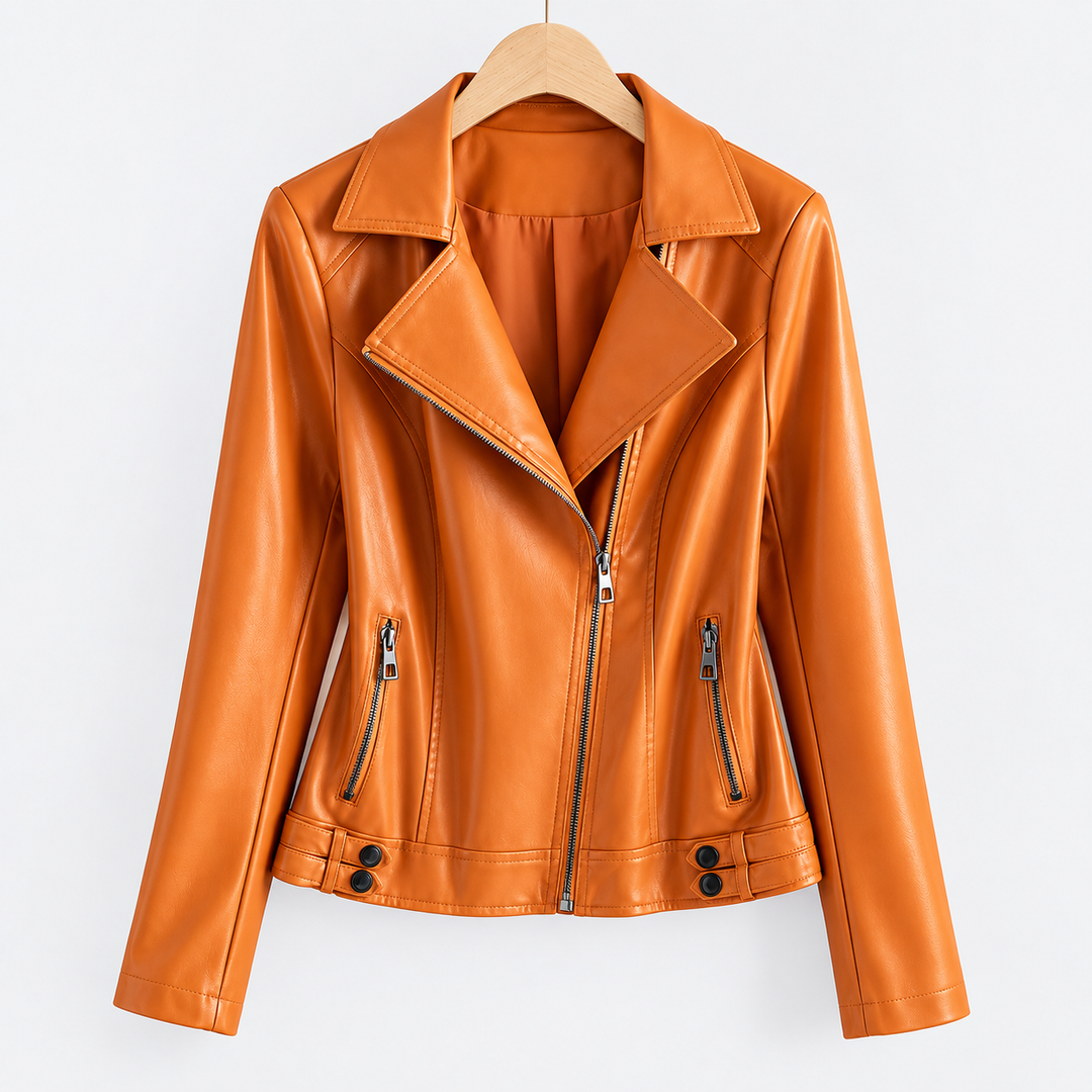 Aveline Leather Zip-Up Jacket