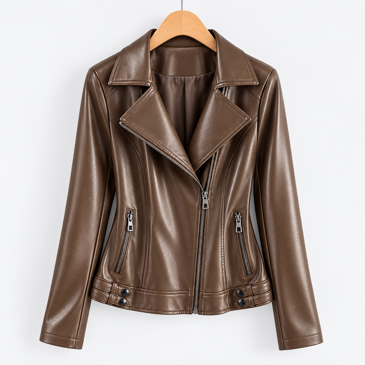 Aveline Leather Zip-Up Jacket