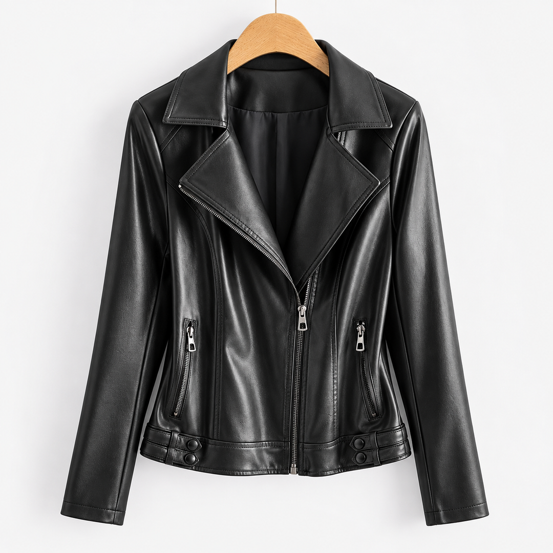 Aveline Leather Zip-Up Jacket