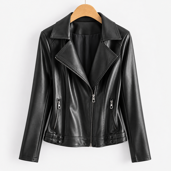 Aveline Leather Zip-Up Jacket
