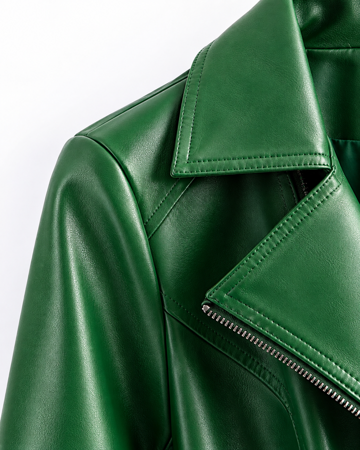 Aveline Leather Zip-Up Jacket