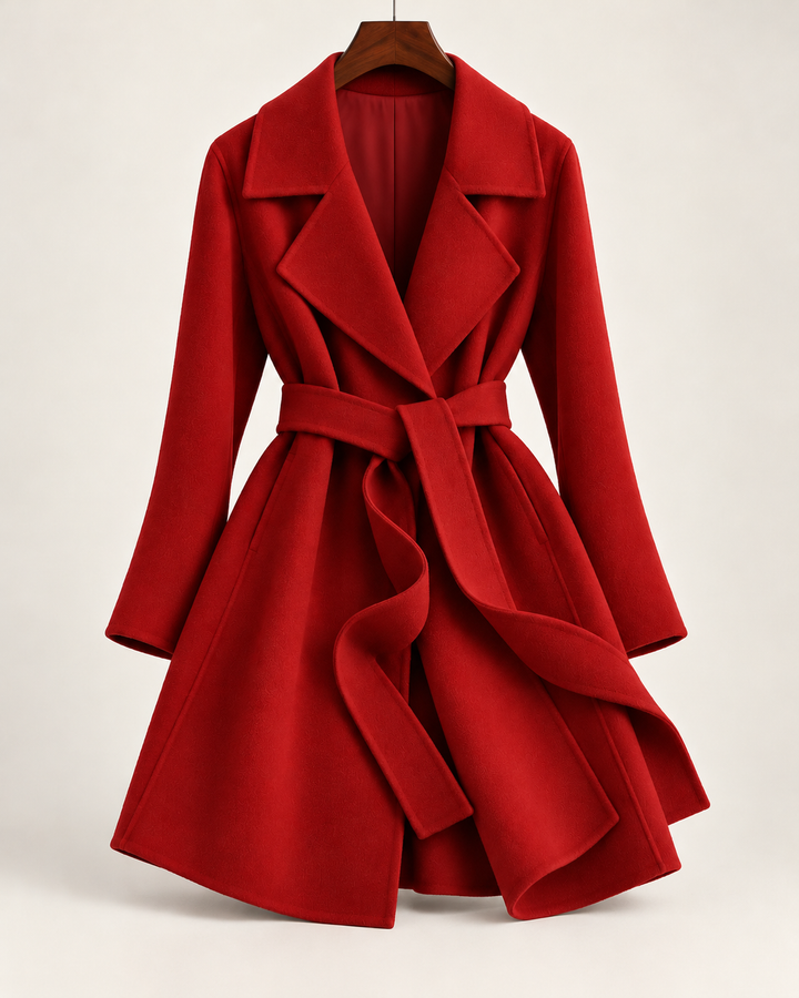 Livia Belted Wool Wrap Coat