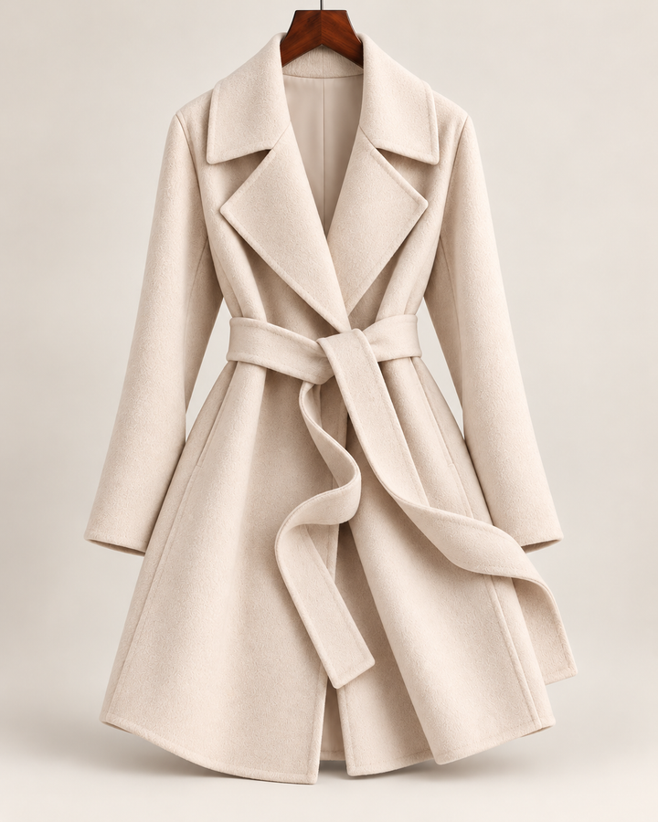 Livia Belted Wool Wrap Coat