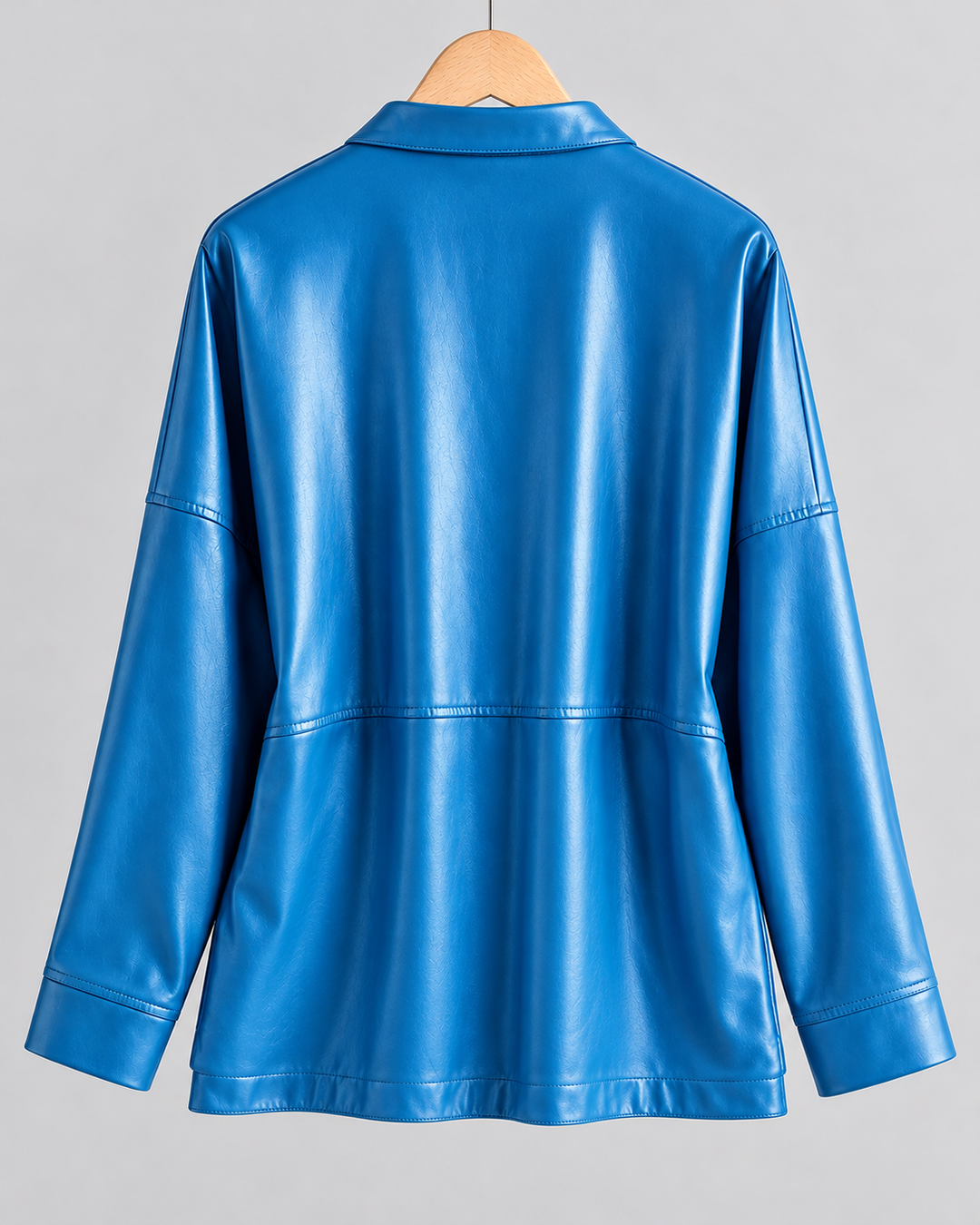 Amelia Genuine Leather Button-Up Jacket