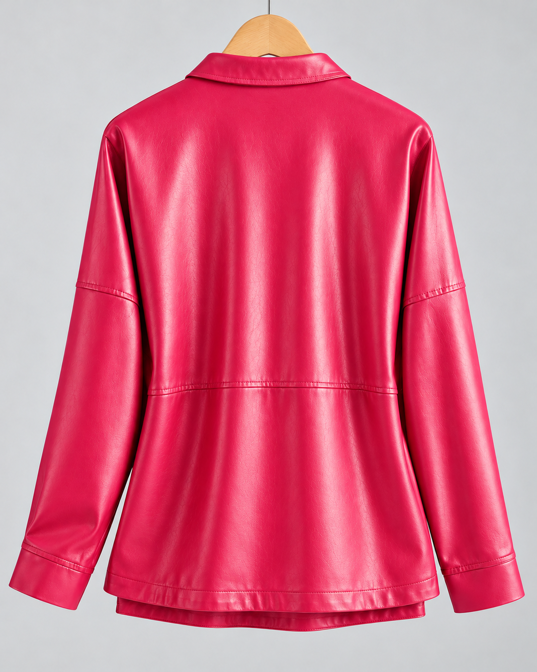 Amelia Genuine Leather Button-Up Jacket