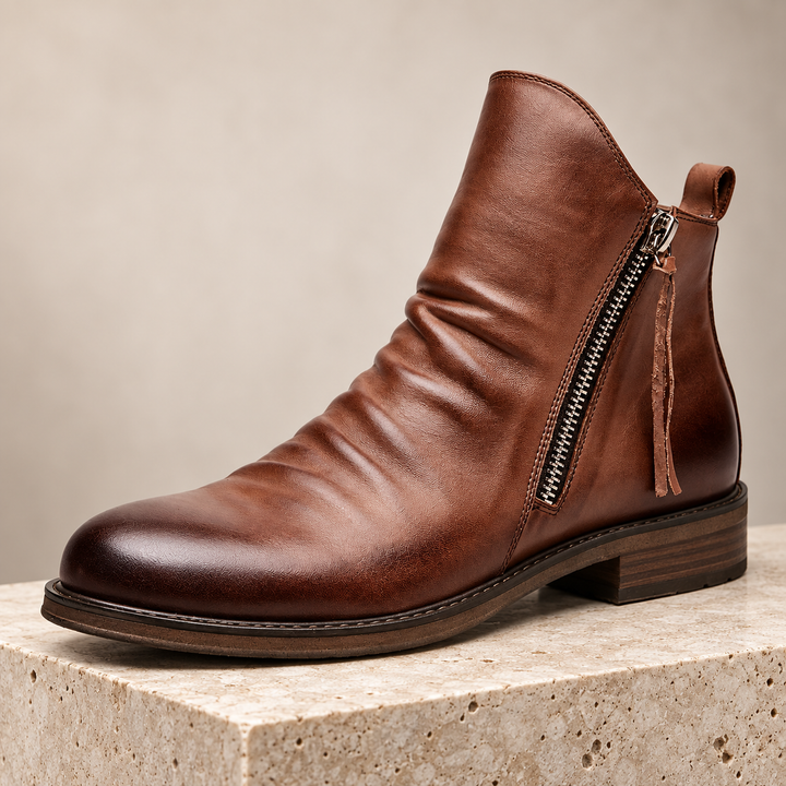 Mason Leather SIde-Zip Boots