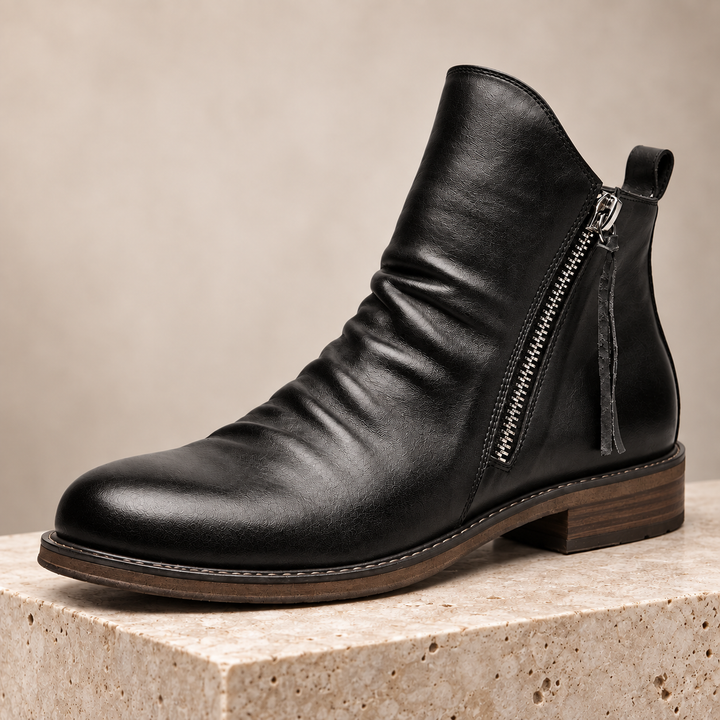 Mason Leather SIde-Zip Boots