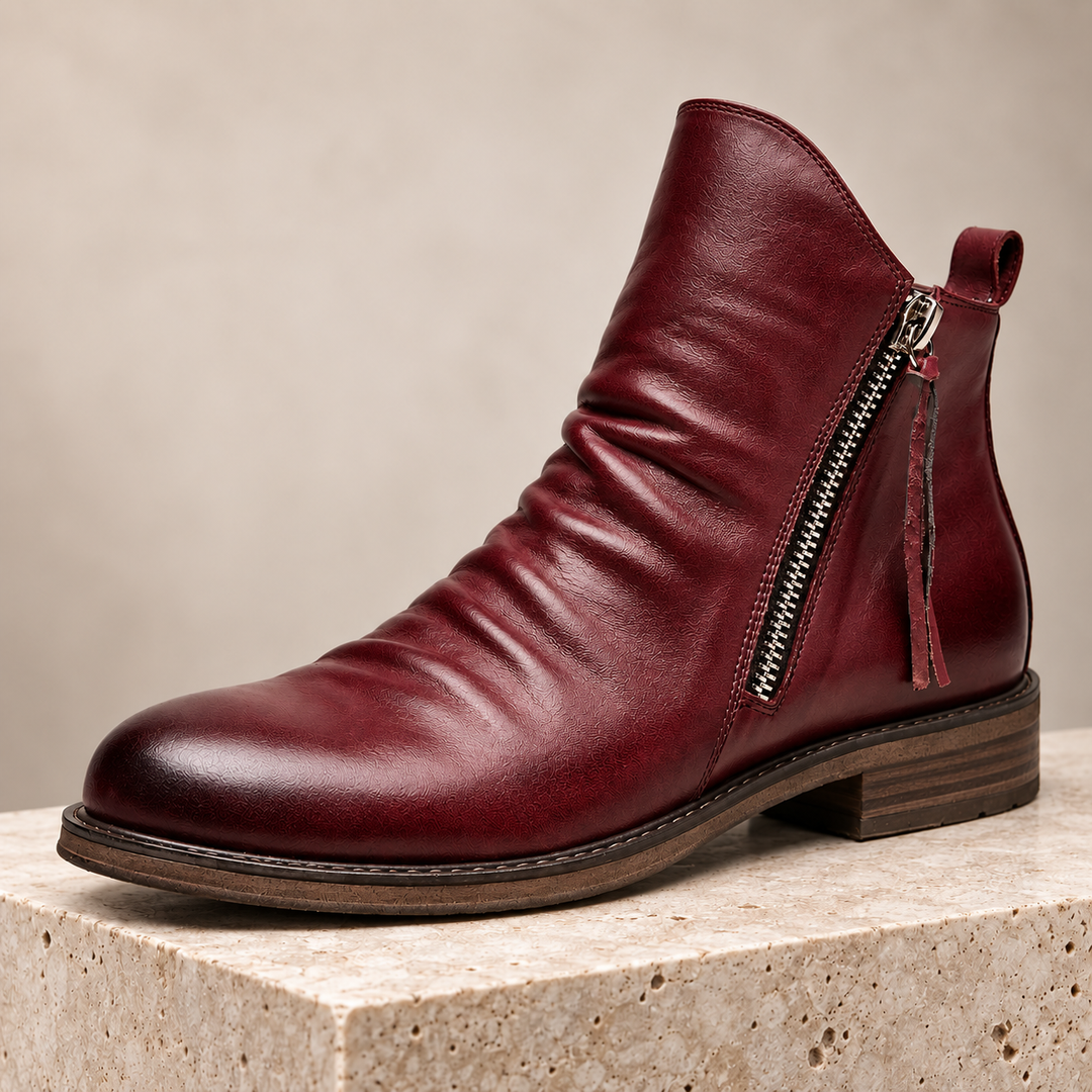 Mason Leather SIde-Zip Boots