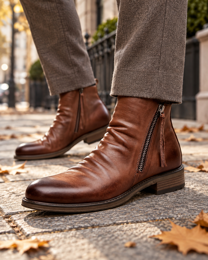 Mason Leather SIde-Zip Boots