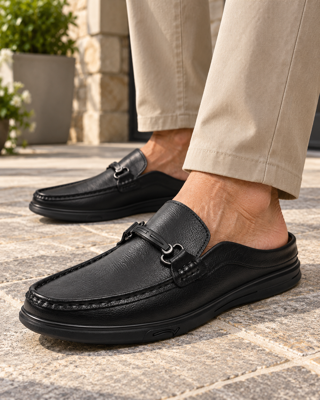 Lorenzo Leather Mule Loafers