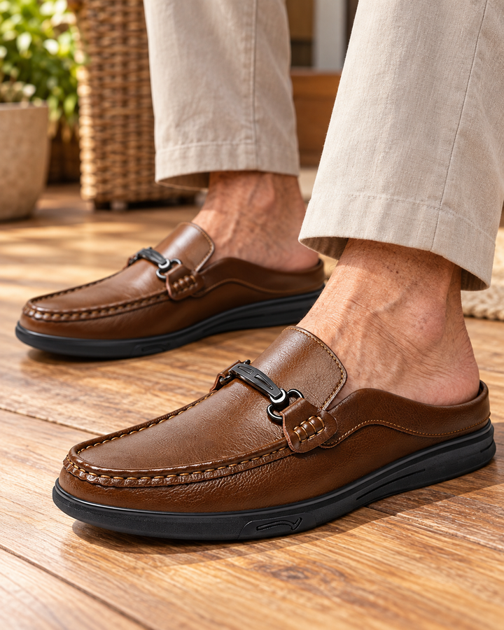 Lorenzo Leather Mule Loafers