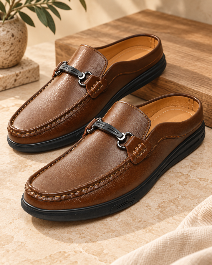Lorenzo Leather Mule Loafers