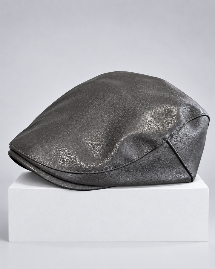 Bradley Leather Flat Cap