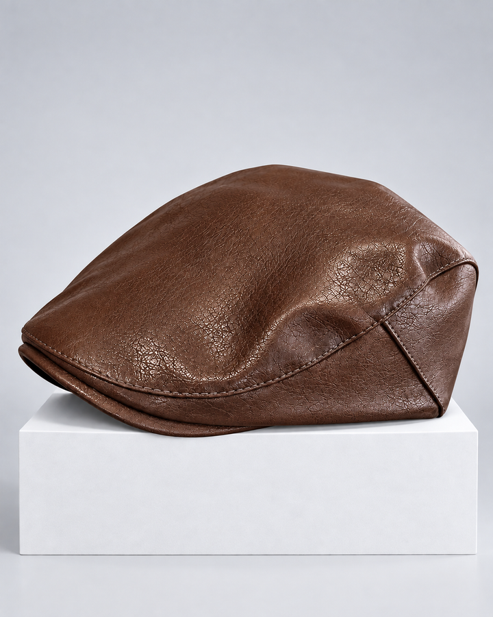 Bradley Leather Flat Cap